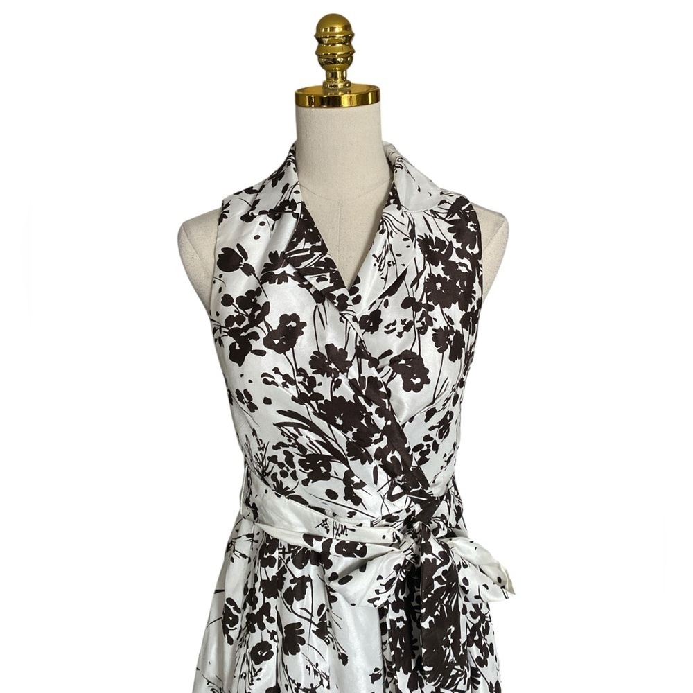 Dressbarn Women’s Fit & Flare Floral Pleated Sleeveless Collared Midi Dress Sz 4 - Picture 8 of 12